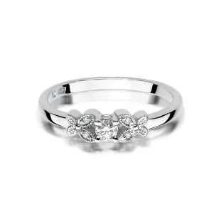 Pierścionek z diamentem białe złoto 0,12ct certyfikat