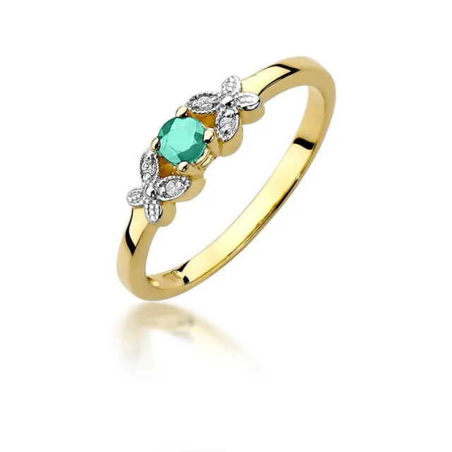 Pierścionek z szmaragdem motylki certyfikat