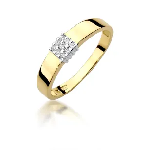 Pierścionek obrączka z diamentami 0,08ct