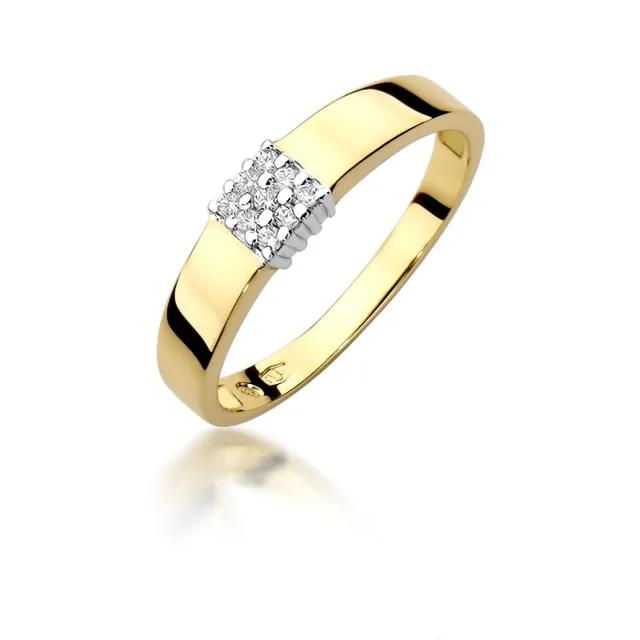 Pierścionek obrączka z diamentami 0,08ct