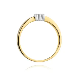 Pierścionek obrączka z diamentami 0,08ct