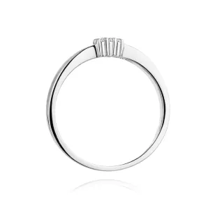 Pierścionek obrączka z diamentami białe złoto 0,08ct