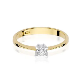 Złoty Pierścionek 585 z diamentem brylant 0,12ct