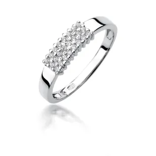 Pierścionek obrączka z diamentami białe złoto 0,20ct