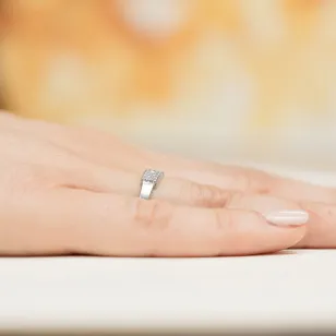 Pierścionek obrączka z diamentami białe złoto 0,20ct