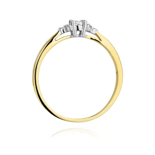 Złoty Pierścionek 585 Brylant Diamenty 0,13ct