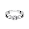 Złoty Pierścionek 585 Białe Złoto Brylant Diamenty 0,13ct