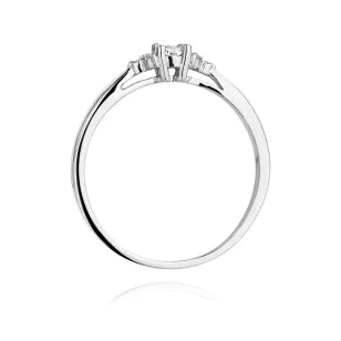Złoty Pierścionek 585 Białe Złoto Brylant Diamenty 0,13ct