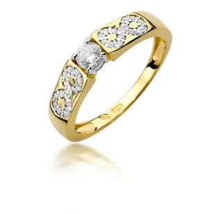 Pierścionek 585 brylanty 0,35ct certyfikat