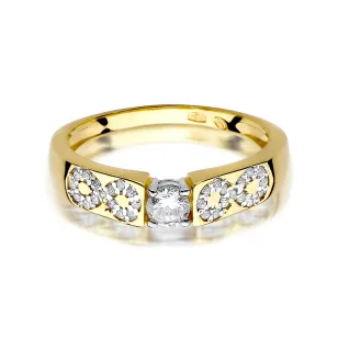 Pierścionek 585 brylanty 0,35ct certyfikat