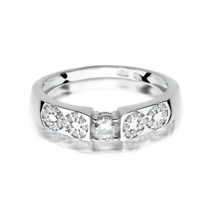 Złoty pierścionek 585 białe złoto brylanty 0,35ct