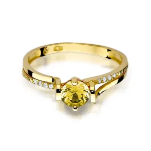 Złoty Pierścionek 585 z diamentem cytryn 0,50ct