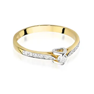 Złoty Pierścionek 585 Brylanty 0,15ct