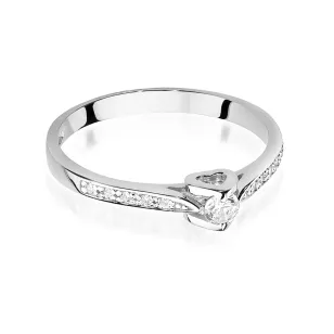 Złoty Pierścionek 585 Białe Złoto Brylanty 0,15ct
