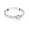 Złoty Pierścionek 585 Białe Złoto Brylanty 0,15ct