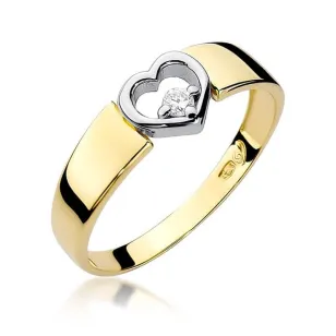 Złoty Pierścionek 585 z diamentem brylant 0,04ct