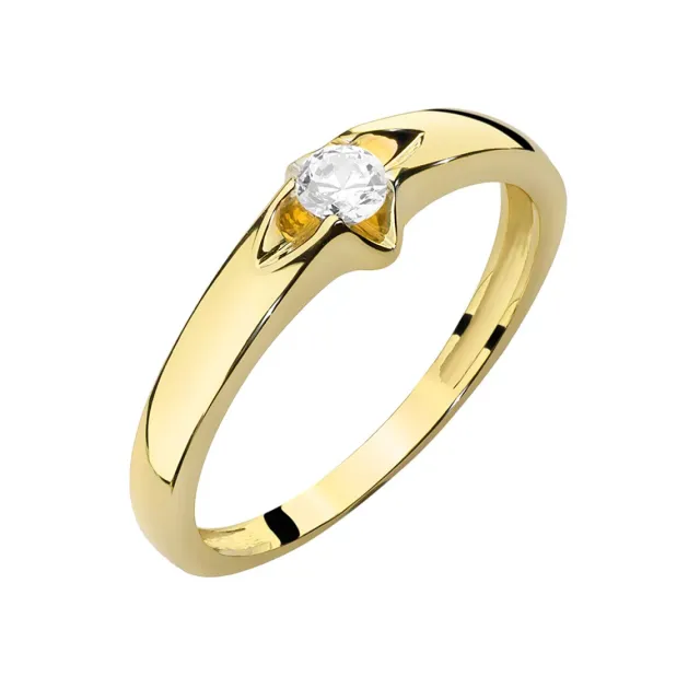 Pierścionek z brylantem złoty 0,12ct