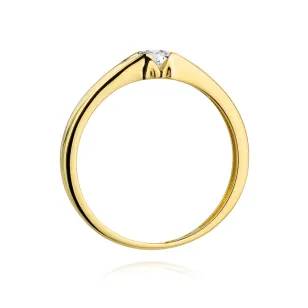Pierścionek z brylantem złoty 0,12ct