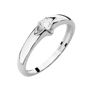Pierścionek z brylantem białe złoto 0,12ct