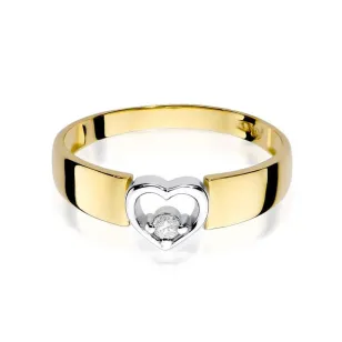 Złoty Pierścionek 585 z diamentem brylant 0,04ct