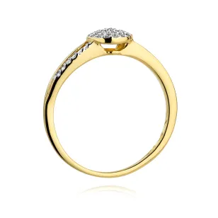 Złoty Pierścionek 585 Brylant 0,18ct Certyfikat