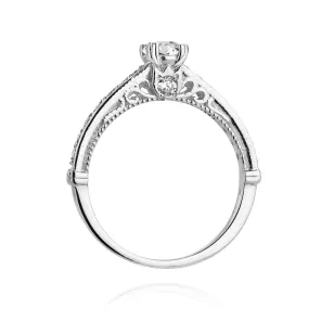 Złoty Pierścionek 585 Białe Złoto Brylanty 0,56ct Certyfikat