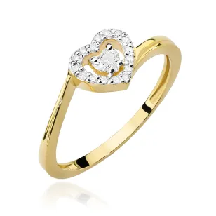 Pierścionek zaręczynowy z diamentami serce 0,18ct