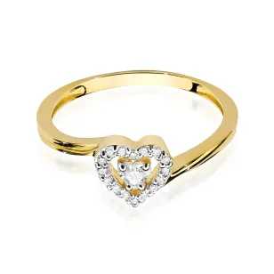 Pierścionek zaręczynowy z diamentami serce 0,18ct