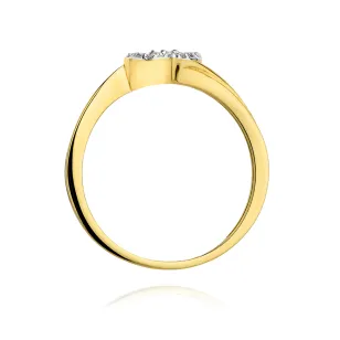 Pierścionek zaręczynowy z diamentami serce 0,18ct