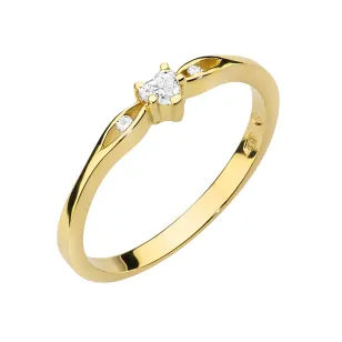 Pierścionek diament serce złoty 0,12ct