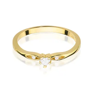 Pierścionek diament serce złoty 0,12ct