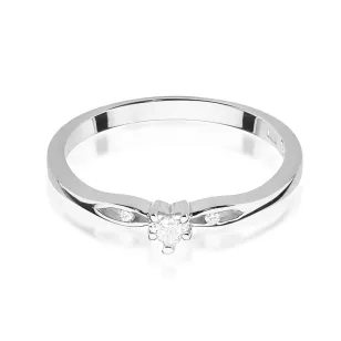 Pierścionek z diamentem serce białe złoto 0,12ct