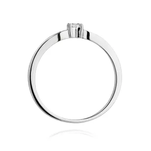 Pierścionek z diamentem serce białe złoto 0,12ct