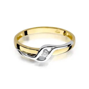 Złoty Pierścionek 585 z diamentem brylant 0,04ct