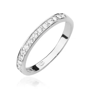 Pierścionek obrączka z diamentami 0,20ct białe złoto