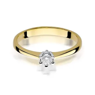 Złoty Pierścionek 585 z diamentem brylant 0,15ct