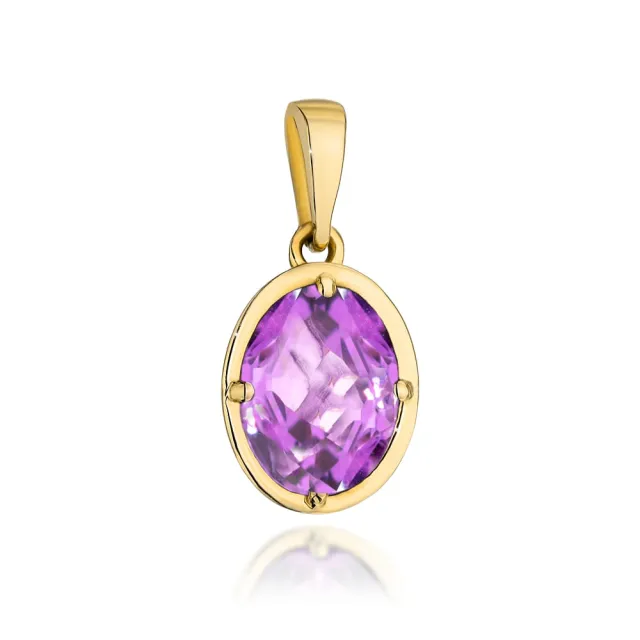 ⭐ Zawieszka złota z kolekcji "COLORFUL STONE" - ametyst owal ♥ Ergold