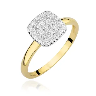 Złoty Pierścionek 585 Brylanty 0,13ct