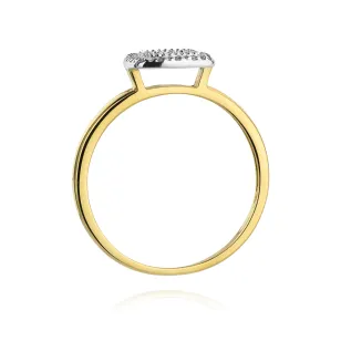 Złoty Pierścionek 585 Brylanty 0,13ct
