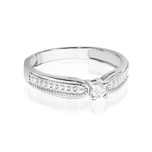 Pierścionek z białego złota diamenty 0,17ct