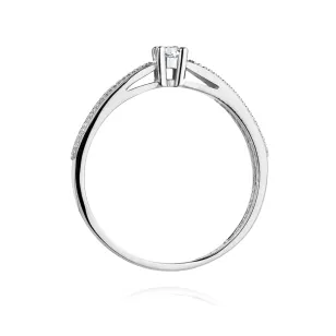 Pierścionek z białego złota diamenty 0,17ct