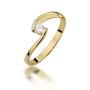 Złoty pierścionek z diamentem EY-366 0,15ct