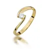 Złoty Pierścionek 585 z diamentem brylant 0,15ct
