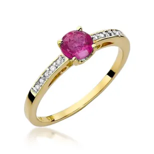 Złoty Pierścionek 585 z diamentem rubin 0,60ct