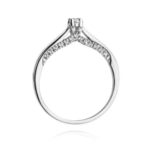 Złoty pierścionek 585 diamenty 0,23ct certyfikat