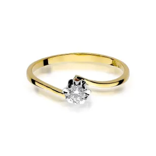 Złoty Pierścionek 585 z diamentem brylant 0,08ct