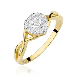 Pierścionek 585 brylant diamenty 0,13ct