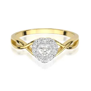 Pierścionek 585 brylant diamenty 0,13ct