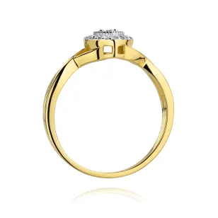 Pierścionek 585 brylant diamenty 0,13ct