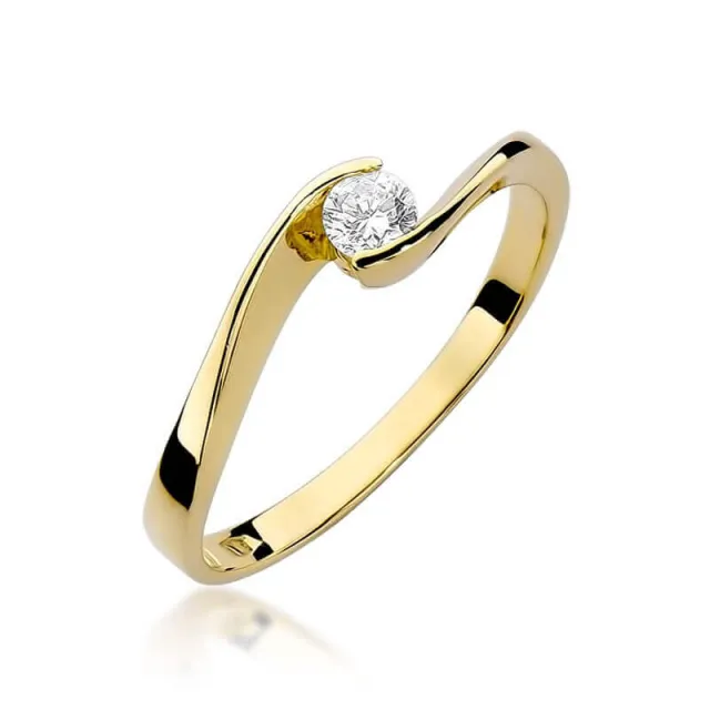 Złoty pierścionek z diamentem EY-160 0,13ct